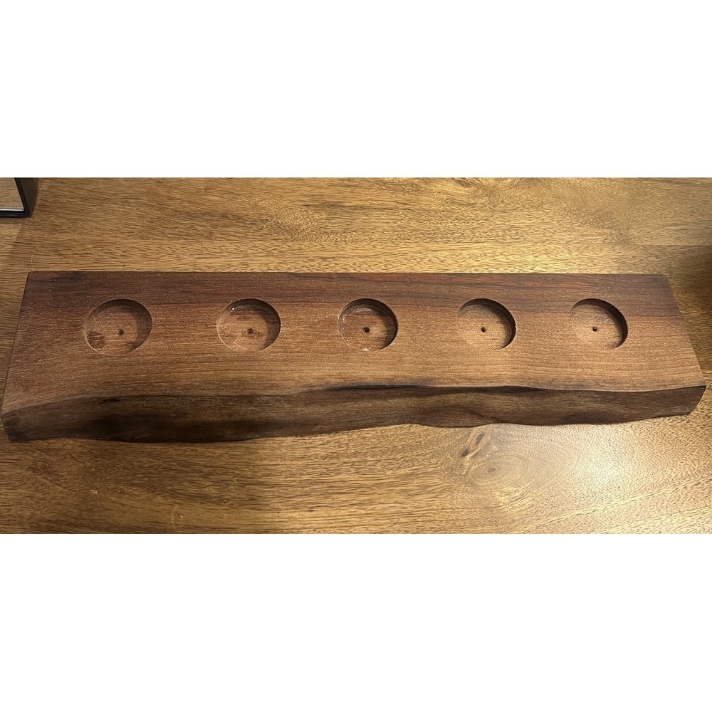 Handcrafted Live Edge Tea Light Candle Holder Rustic Farmhouse Decor Holiday - Picture 4 of 5